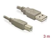 Kabel DELOCK, USB 2.0, USB-A (M) na USB-B (M), 3m (za printer)