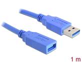 Kabel DELOCK, USB 3.0, USB-A (M) na USB-A (Ž), 1.0 m