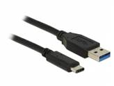 Kabel DELOCK, USB 3.1 tip A (M) SuperSpeed na USB 3.1 Type-C (M) SuperSpeed, 1m
