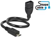 Kabel DELOCK, USB 2.0 USB micro-B (M) na USB-A (Ž), produžni, ShapeCable, OTG, 0.35 m