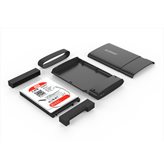 Eksterno kućište ORICO 2.5" SATA HDD/SSD, tool free, Aluminium, poseban dizajn za otpornost, USB 3.0, crno