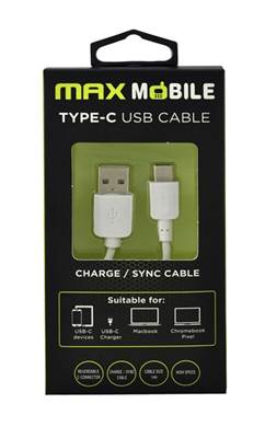 Kabel MAXMOBILE USB 2.0 type C, 1m, bijeli