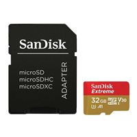 Memorijska kartica SANDISK, micro SDXC Extreme, 32 GB, SDSQXAF-032G-GN6AA, class 10, V30 UHS-I, 100MB/s + SD Adapter