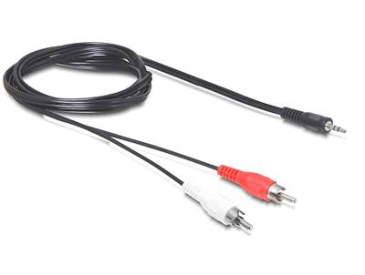 Kabel DELOCK audio stereo, 2xRCA (M) na 3.5mm (M), crni, 10m