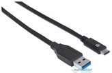 Kabel MANHATTAN, USB 3.0, USB-A (M) na USB-C (M), 1m