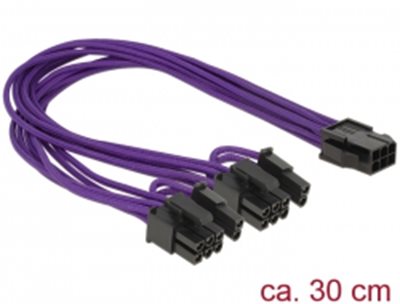 Kabel DELOCK, PCI Express 6-pin (Ž) na 2x 8-pin (M) naponski, interni