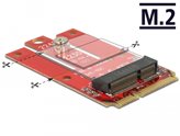 Adapter DELOCK, Mini PCIe (M) na M.2 kod E utor, USB 2.0/PCIe