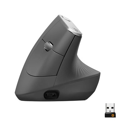 Miš LOGITECH MX Vertical Advanced Ergonomic, optički, bežični, USB, crni