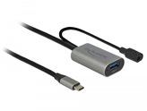 Adapter DELOCK, USB-C (M) na USB 3.1 (Ž), aktivni, sivi, 5.0m