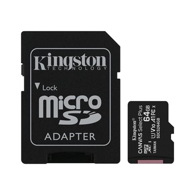 Memorijska kartica KINGSTON Canvas Select Plus Micro SDCS2/64GB, SDXC 64GB, Class 10 UHS-I + adapter 