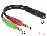 Adapter DELOCK, audio jack 2x 3.5mm (M) na 3.5mm (Ž) (mikrofon + audio)