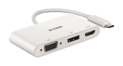 Docking station D-LINK DUB-V310, USB-C na 1x DP, 1x VGA, 1x HDMI, za notebook