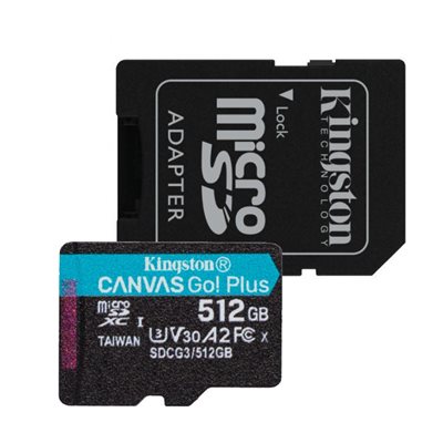 Memorijska kartica KINGSTON Canvas Go Plus Micro SDCG3/512GB, SDXC 512GB, Class 10 UHS-I + adapter 