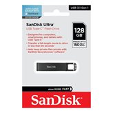 Memorija USB 3.1 Type-C FLASH DRIVE 128 GB, SANDISK Ultra SDCZ460-128G-G46, crni