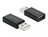 Adapter DELOCK, USB (Ž) na USB (M), blokator podataka