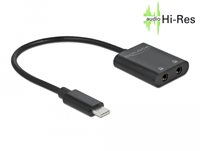 Adapter DELOCK, USB-C (m) na 2x 3,5mm (Ž), Realtek ALC4042, crni