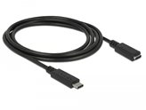 Kabel DELOCK, USB-C 3.1 (M) na USB-C 3.1 (Ž), 1,5m, crni