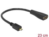 Adapter DELOCK, HDMI Micro-D (M) na HDMI-A (Ž), High Speed sa ethernet, 23cm