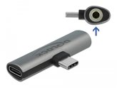 Adapter DELOCK, USB-C (M) na 3.5 mm stereo audio (Ž), USB-C PD (Ž)