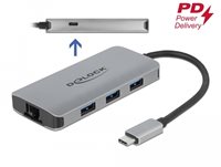 Docking station DELOCK, USB-C na 3x USB 3.2, USB-C PD, G-LAN 
