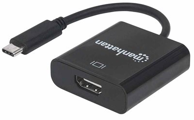 Adapter MANHATTAN, USB-C (M) na HDMI 4K@30Hz (Ž), crni