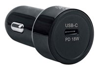 Auto punjač MANHATTAN 18W, USB-C PD, crni