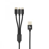 Kabel SBOX 3u1 USB 2.0 (M) na Lighting (8 pin)/Type-C/micro USB, za punjenje 2.4A, 1 m, crni 