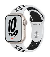 Pametni sat Apple Watch S7 GPS, 41mm Starlight Aluminium Case with Pure Platinum/Black Nike Sport Band - Regular - preorder