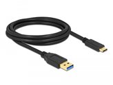 Kabel DELOCK, USB 3.2 Gen 2, USB-A (M) na USB-C (M), 2m