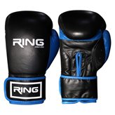 Rukavice za boks RING RS 3211, kožne, 10 oz, crno-plave