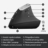 Miš LOGITECH MX Vertical Advanced Ergonomic, optički, bežični, USB, crni