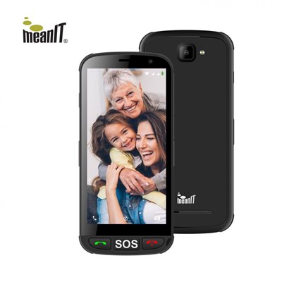 Smartphone MEANIT Start S5, 5", 2GB, 16GB, Dual SIM, 3G, Android 11 Go, crni