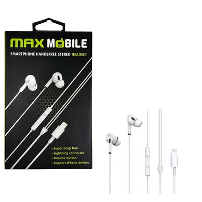 Slušalice MAXMOBILE WE08 Lightning, za iPhone, bijele