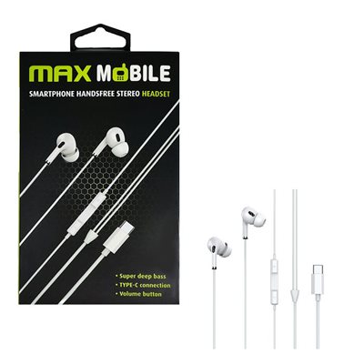 Slušalice MAXMOBILE WE08, USB-C, bijele