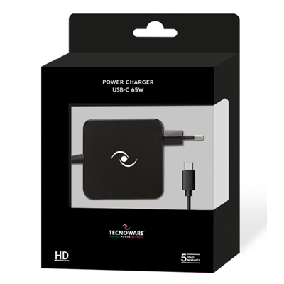 Univerzalni USB punjač TECNOWARE, 65W, USB-C, crni
