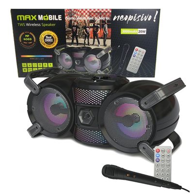 Karaoke MAXMOBILE TWS Z.Boys NF4069, 2x20W, RGB LED, Bluetooth, crni