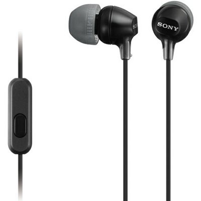 Slušalice SONY MDR-EX15AP/B, žičane, mikrofon, in-ear, crne