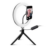 Selfie tripod SBS, TESELFIERING8, s svjetlosnim prstenom, 20 cm, crni