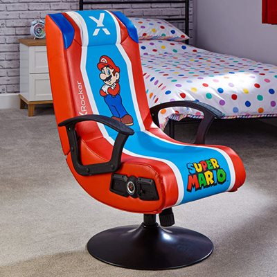Gaming stolica XROCKER Nintendo Super Mario, zvučnici, plavo-crvena