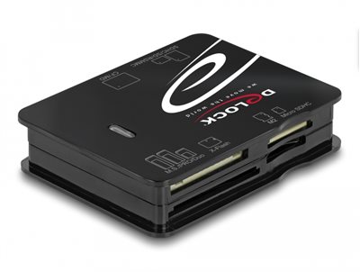 Čitač memorijskih kartica DELOCK USB, CF, SD, Micro SD, MS, xD, M2, crni