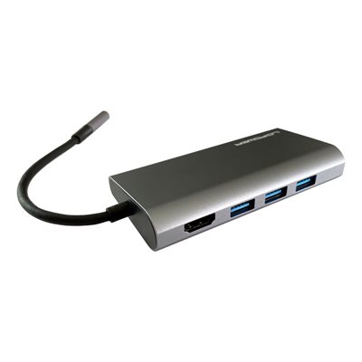 Docking station LC POWER LC-HUB-C-MULTI-5, USB-C na 3x USB 3.2, USB-C, HDMI, LAN , SD čitač kartica, za laptop