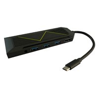 Docking station LC POWER LC-HUB-C-MULTI-6-RGB, USB-C na 3x USB 3.2, USB-C, HDMI, LAN , SD/MMC čitač kartica, za laptop