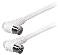 Antenski kabel TRANSMEDIA RF-RF, kutni, 2.5m, bijeli