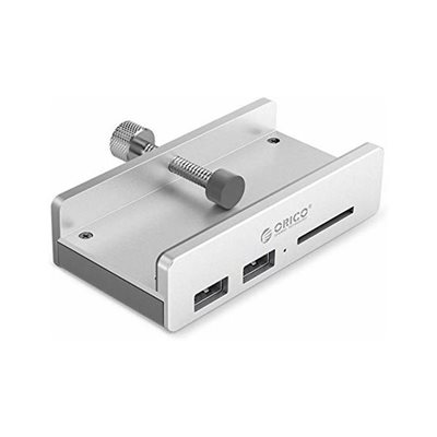USB HUB ORICO MH2AC-U3, 2-portni 3.0, čitač SD kartica, srebrni