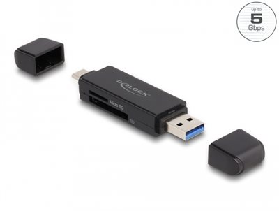 Čitač kartica DELOCK za SD i Micro SD, USB-A i USB-C