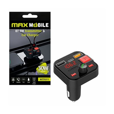 MP3 Auto FM transmiter MAXMOBILE NT7011, Bluetooth, 12/24 V, USB, USB-C, PD 18W