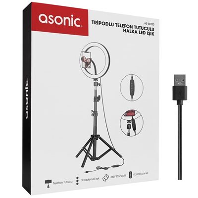 Tripod ASONIC AS-SF200, LED svjetlo, selfie držač