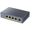 Switch CUDY GS1005P, Gigabit switch, 5-port, 4 POE portova