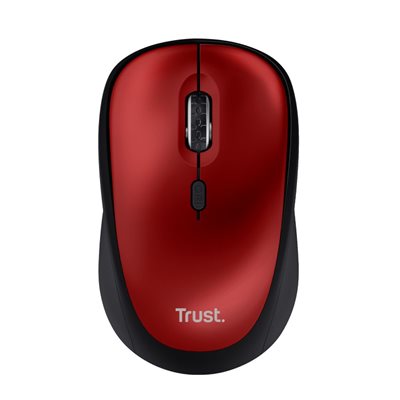 Miš TRUST Yvi+ Silent Wireless Mouse, optički, 1600dpi, bežični, USB, crveni