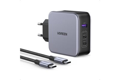 Kućni punjač UGREEN UGRTI-90549, 140W, 2xUSB-C, USB-A, crno-sivi